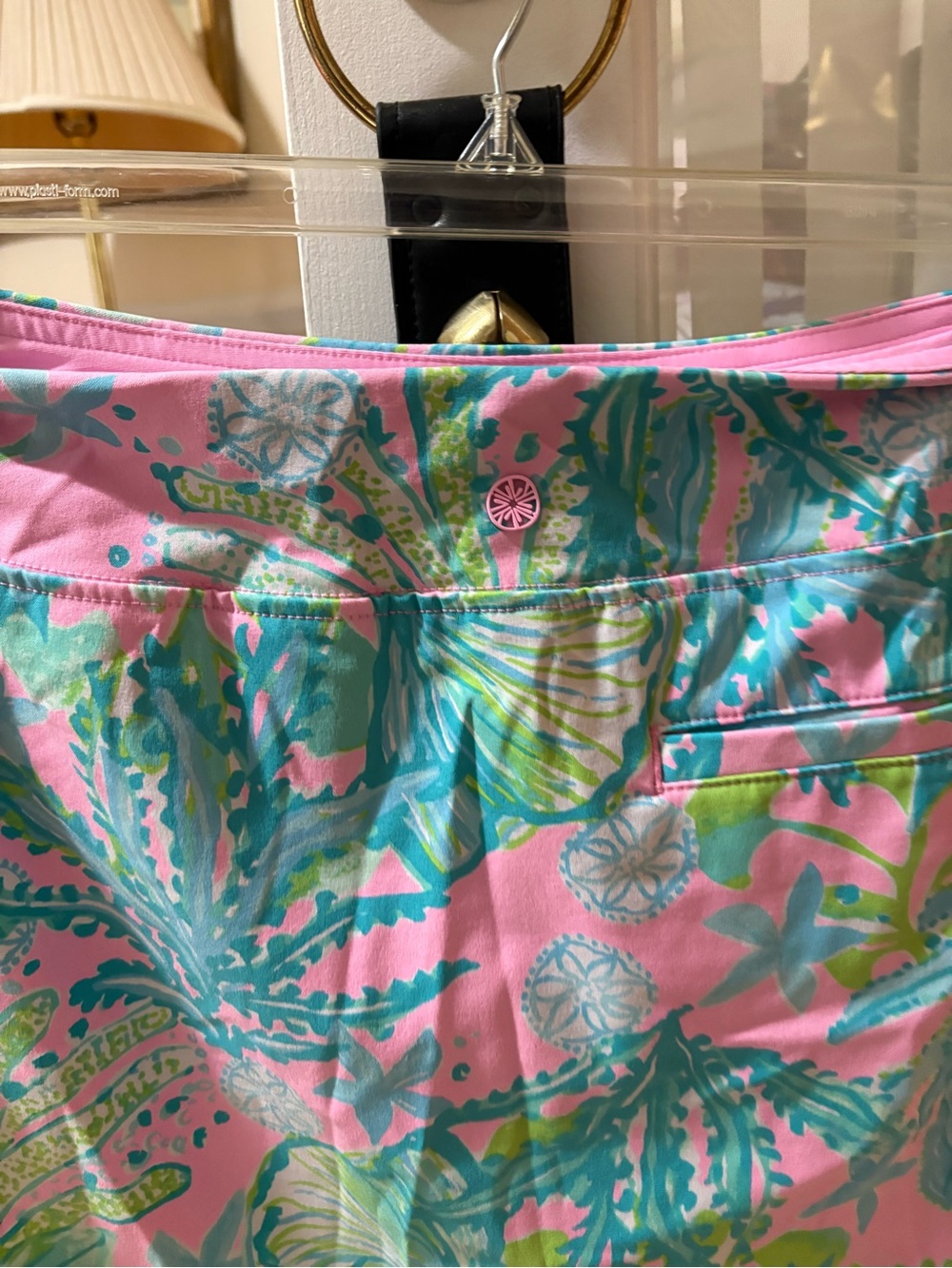 Lilly Pulitzer Luxletic Pink Tropical Print Mini Skort - Picture 9 of 11